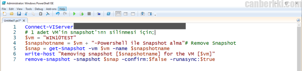 Powershell ile snapshot silme