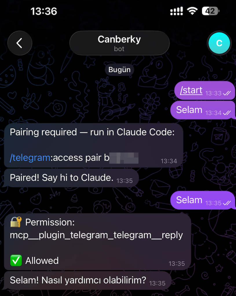 Claude Channels Telegram Test